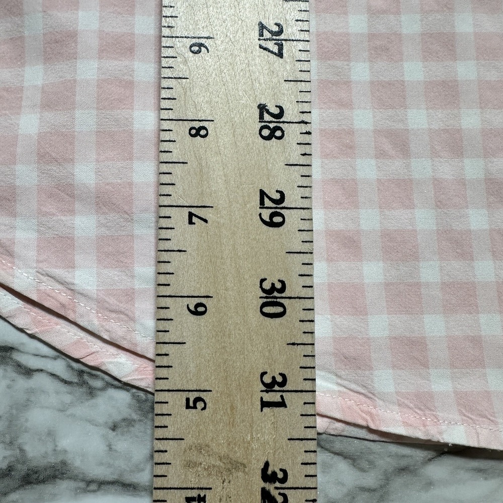 Hickey Freeman Men's Shirt Size M Pink White Check Button Up Long Sleeve Pocket - Picture 7 of 7